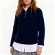 Navy Blue Ribbed Quarter-Zip Sweater