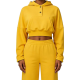 Yellow Cropped Hoodie Set - Casual Sporty Women's Outfit