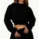 Black Cropped Hoodie Two-Piece Set