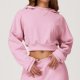 Pastel Pink Cropped Hoodie Two-Piece Set