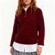 Burgundy Ribbed Quarter-Zip Sweater